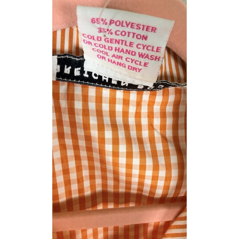 Gretchen Scott Orange/White Gingham Shirt Dress Button Front Belted Pockets S - Picture 5 of 6
